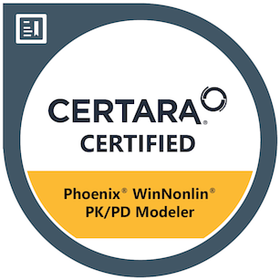 Certara Certified Phoenix WinNonlin PK/PD Modeler badge